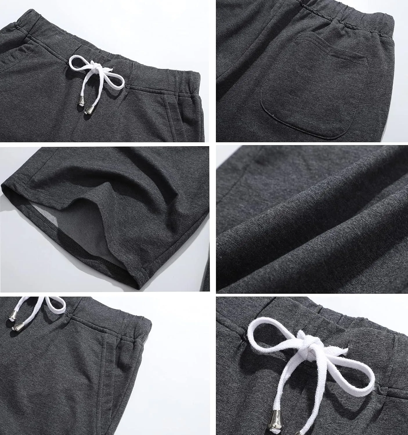 Janmid Men's Casual Shorts Elastic Jogger Gym Active Pocket Shorts
