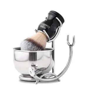 JEQUIL&CORENVEO Deluxe Shaving Kit for Men, 3pcs Shaving Set, Shaving Brush, Shaving Bowl, Razor & Brush Holder