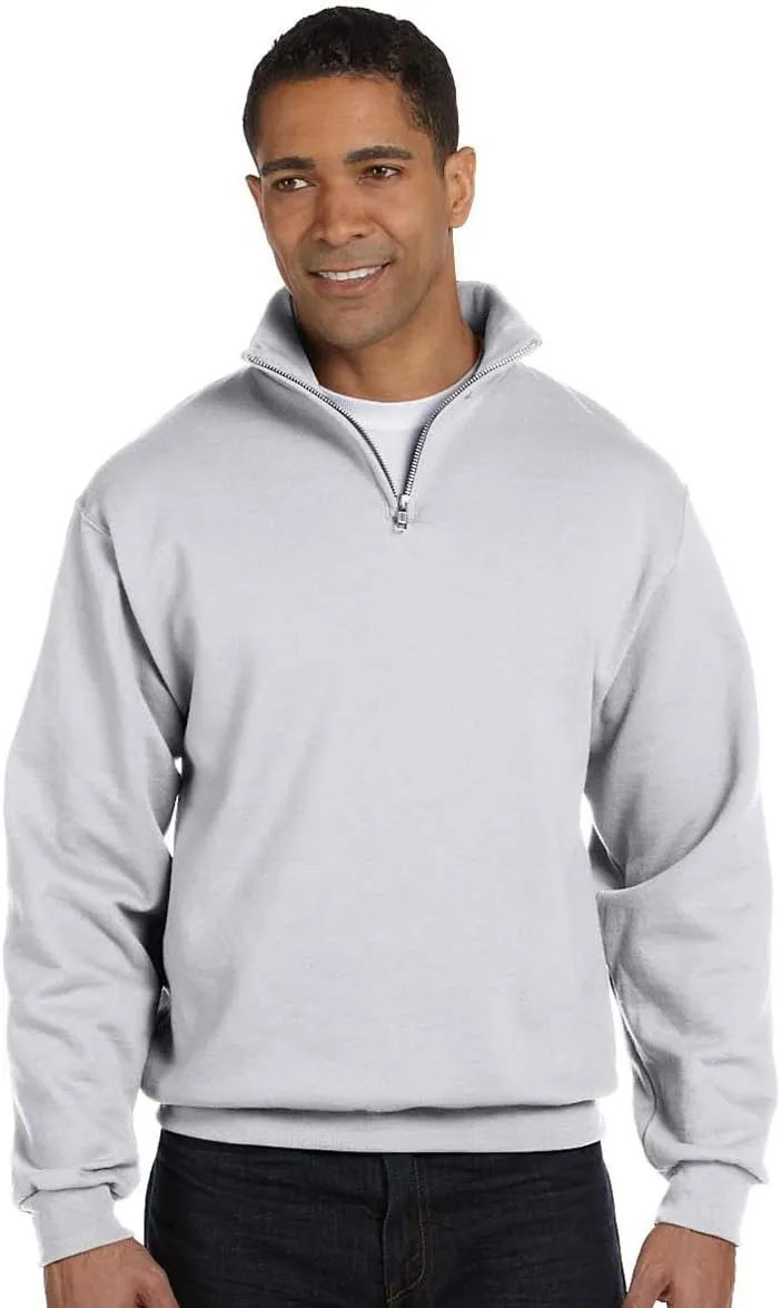 Jerzees Adult 8 oz. NuBlend® Quarter-Zip Cadet Collar Sweatshirt XL ASH