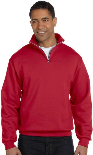 Jerzees Adult 8 oz. NuBlend® Quarter-Zip Cadet Collar Sweatshirt XL TRUE RED