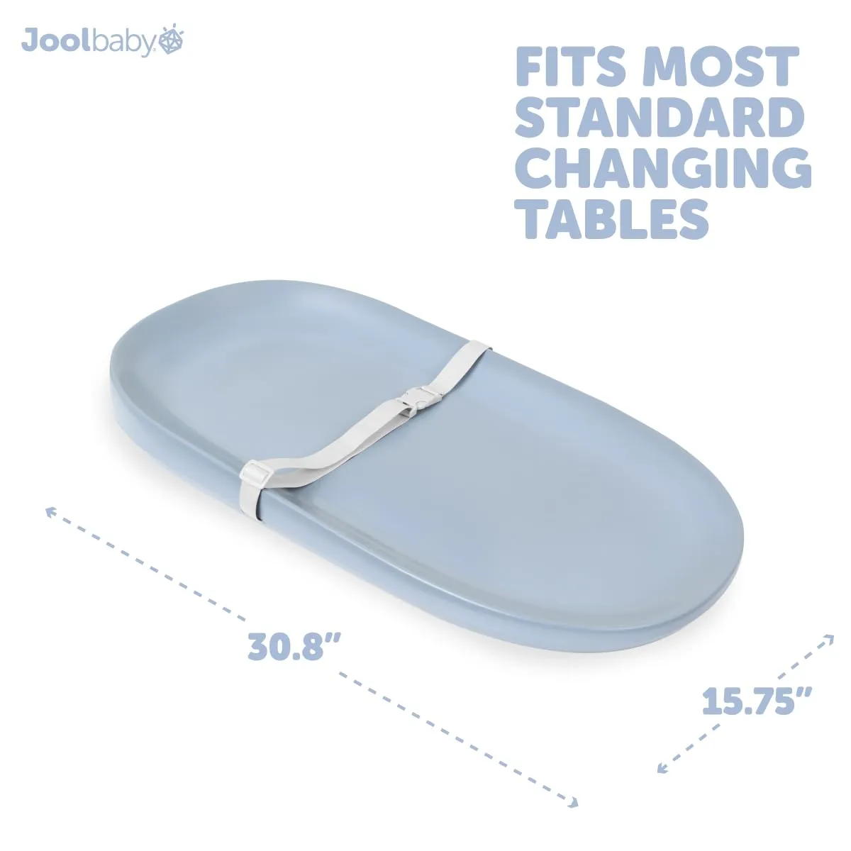 Jool Baby Waterproof Baby Changing Pad - Easy to Clean, Lightweight & Portable - Large Foam Cushion for Comfort (Blue)