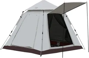JSWHYBD Adult Automatic Pop Up Camping Tent Portable Quick Open Hiking Tent Outdoor Tent Camping Tent 5-8 Person Park Tent Camping Complete Set Indoor Tent Backpacking 210 * 210 * 145cm Cloudgray