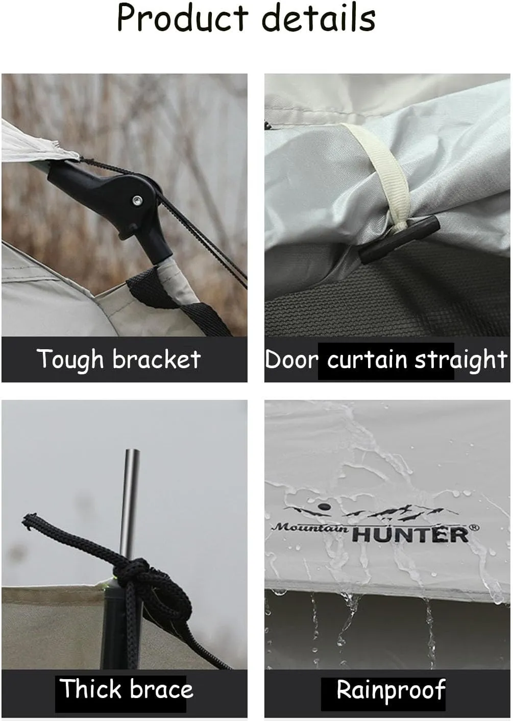 JSWHYBD Adult Automatic Pop Up Camping Tent Portable Quick Open Hiking Tent Outdoor Tent Camping Tent 5-8 Person Park Tent Camping Complete Set Indoor Tent Backpacking 210 * 210 * 145cm Cloudgray