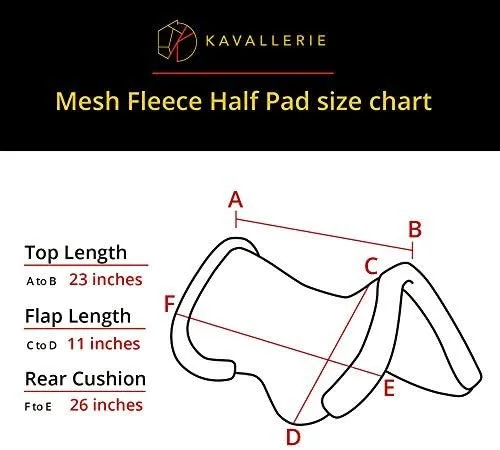 Kavallerie 3D Air-Mesh Half Pad, Impact Protection & Therapeutic Gel Padding English Saddle for Maximum Support and Stability, Best for Horses Under Saddle, Dressage, Jumping & Training