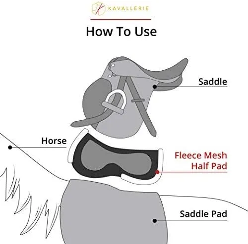 Kavallerie 3D Air-Mesh Half Pad, Impact Protection & Therapeutic Gel Padding English Saddle for Maximum Support and Stability, Best for Horses Under Saddle, Dressage, Jumping & Training