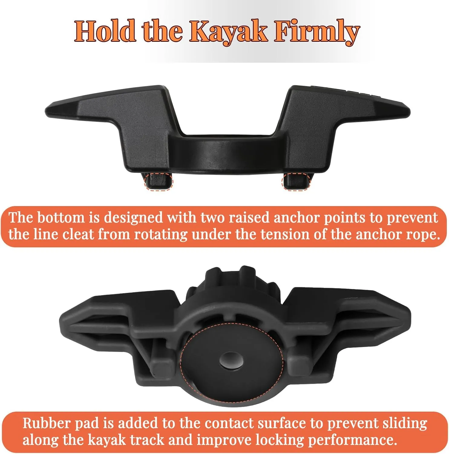 Kayak Anchor Cleat for Kayak Track Mount, Standard Kayak Cleat Track Mount, Rope Cleat for Kayak Rail Mount Accessories, Kayak Line Cleat