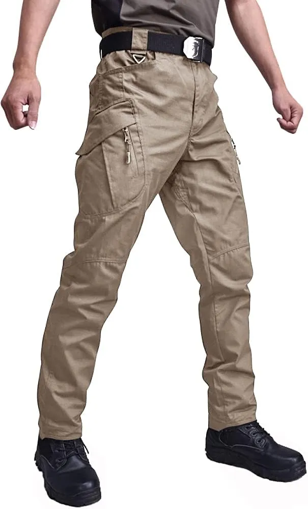 KEFITEVD Cargo Pants Men Outdoor Tactical Military Pants Lightweight Ripstop Hiking Pants with Multi-Pockets