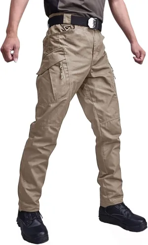 KEFITEVD Cargo Pants Men Outdoor Tactical Military Pants Lightweight Ripstop Hiking Pants with Multi-Pockets