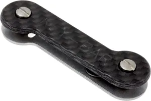 KeyBar Carbon Fiber/Aluminum Key Organizer EDC Tool | Everyday Carry Compact Key Holder Multi-Tool and Keychain Organizer with Pocket Clip (Holds up to 12 Keys) Made in The USA