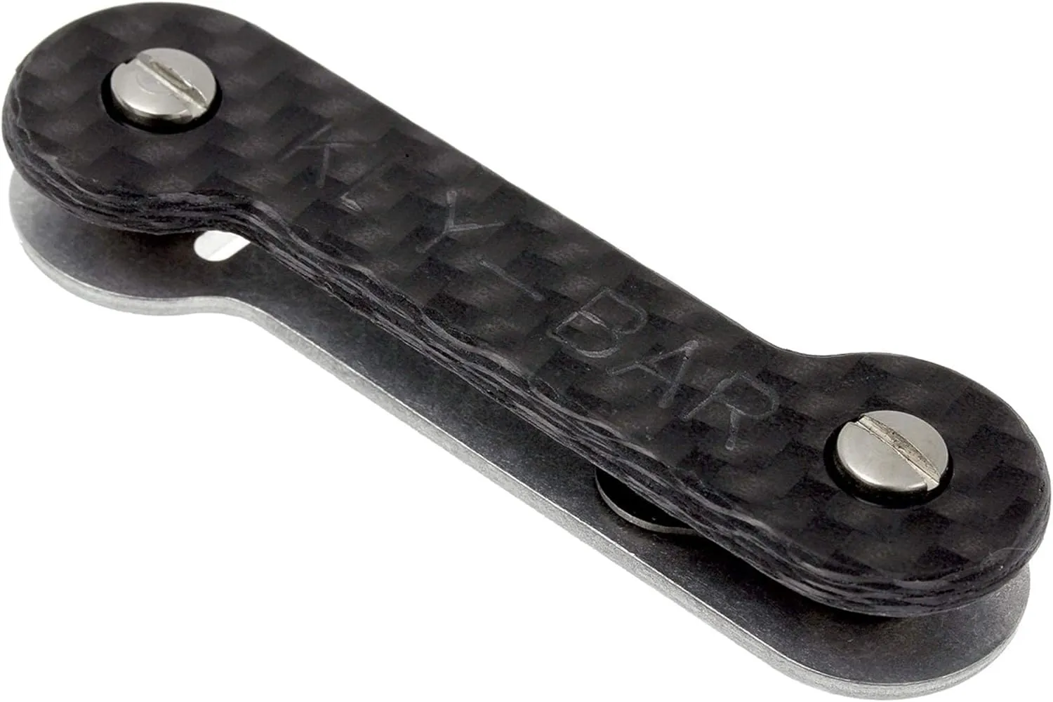 KeyBar Carbon Fiber/Aluminum Key Organizer EDC Tool | Everyday Carry Compact Key Holder Multi-Tool and Keychain Organizer with Pocket Clip (Holds up to 12 Keys) Made in The USA