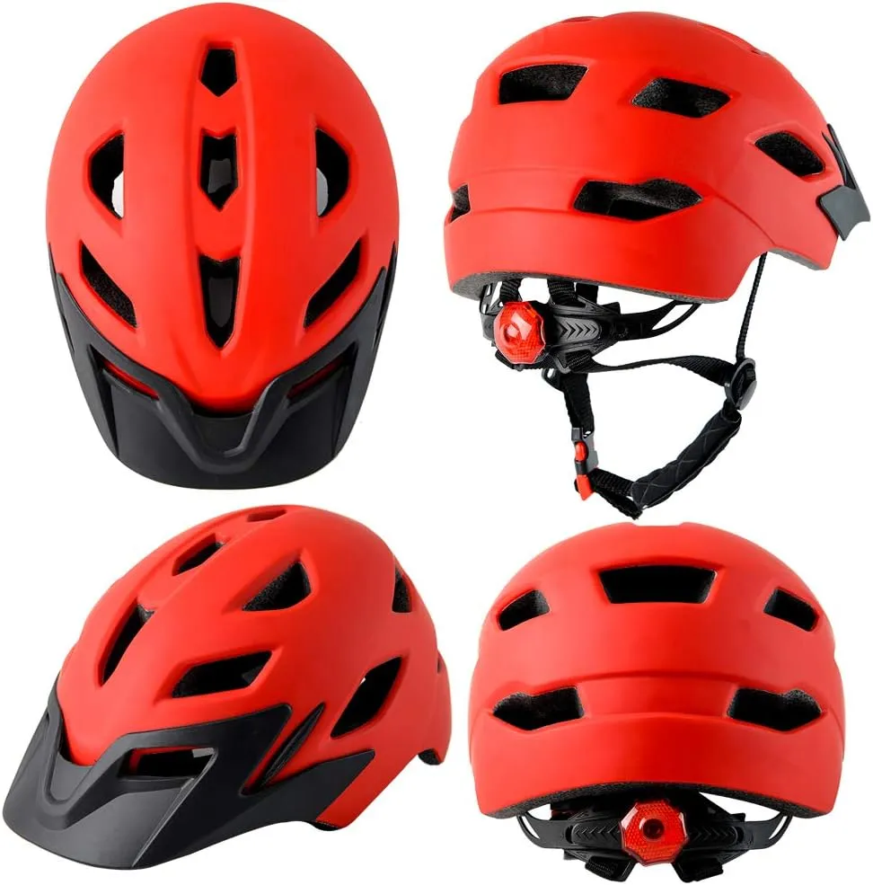 Kids Bike Helmet,Bavilk Kids Boys Girls Bike Helmets with LED Light Detachable Visor Children Youth Teen Multi-Sport for Skating Cycling Scooter Skateboard Adjustable & Lightweight 19.7"-22.4"