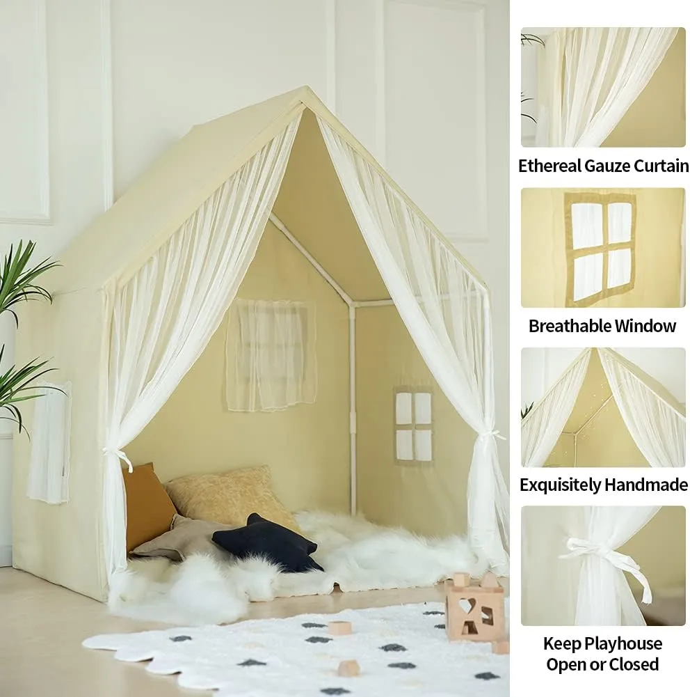 Kids Play Tent, Princess Playhouse Tent Indoor Play House Kids Castle for Girls Boys, Large Play Cottage Toys Gift