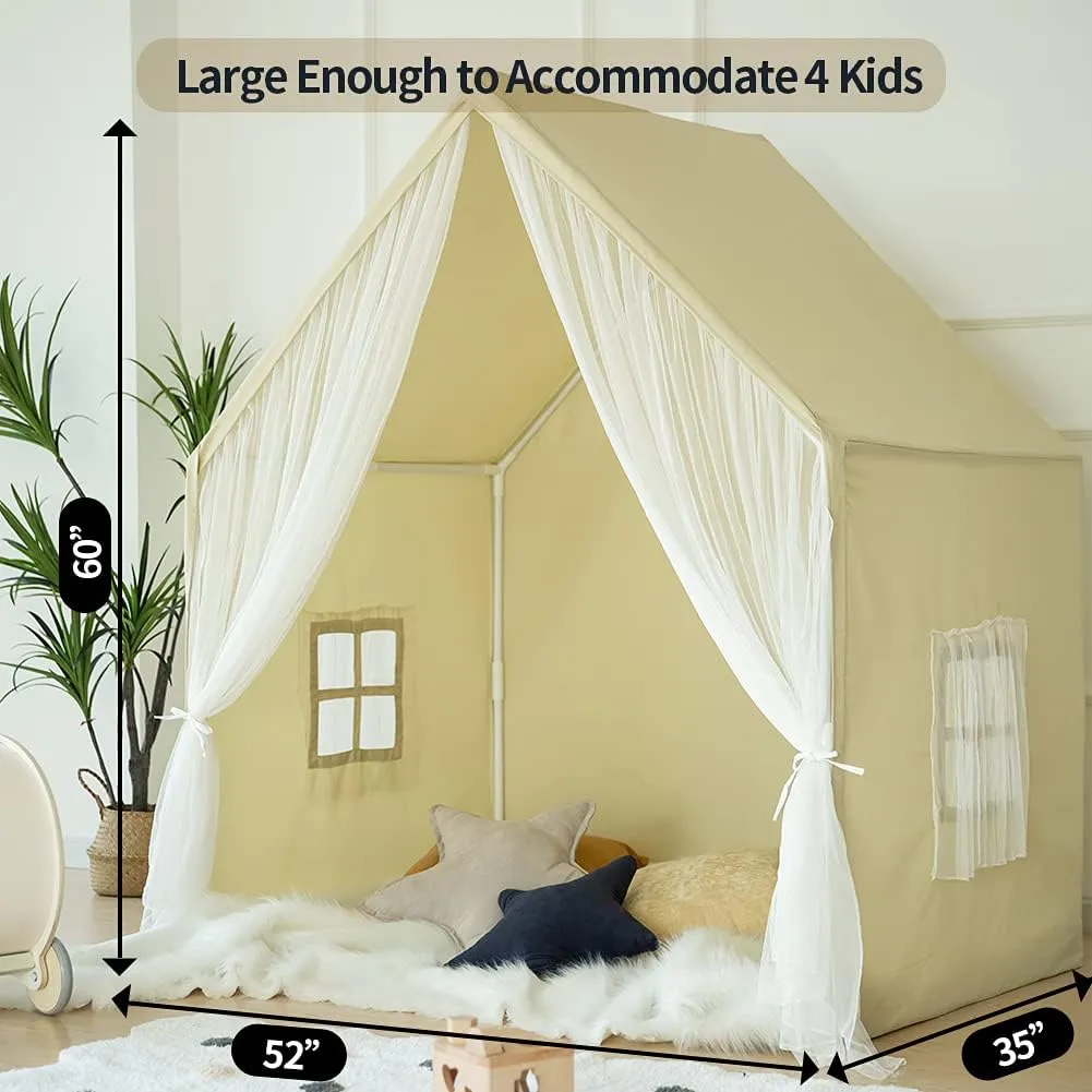 Kids Play Tent, Princess Playhouse Tent Indoor Play House Kids Castle for Girls Boys, Large Play Cottage Toys Gift