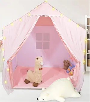 Kids Play Tents Indoor Outdoor Toddler Tent Kids Playhouse Tent Large Teepee Castle (Pink)