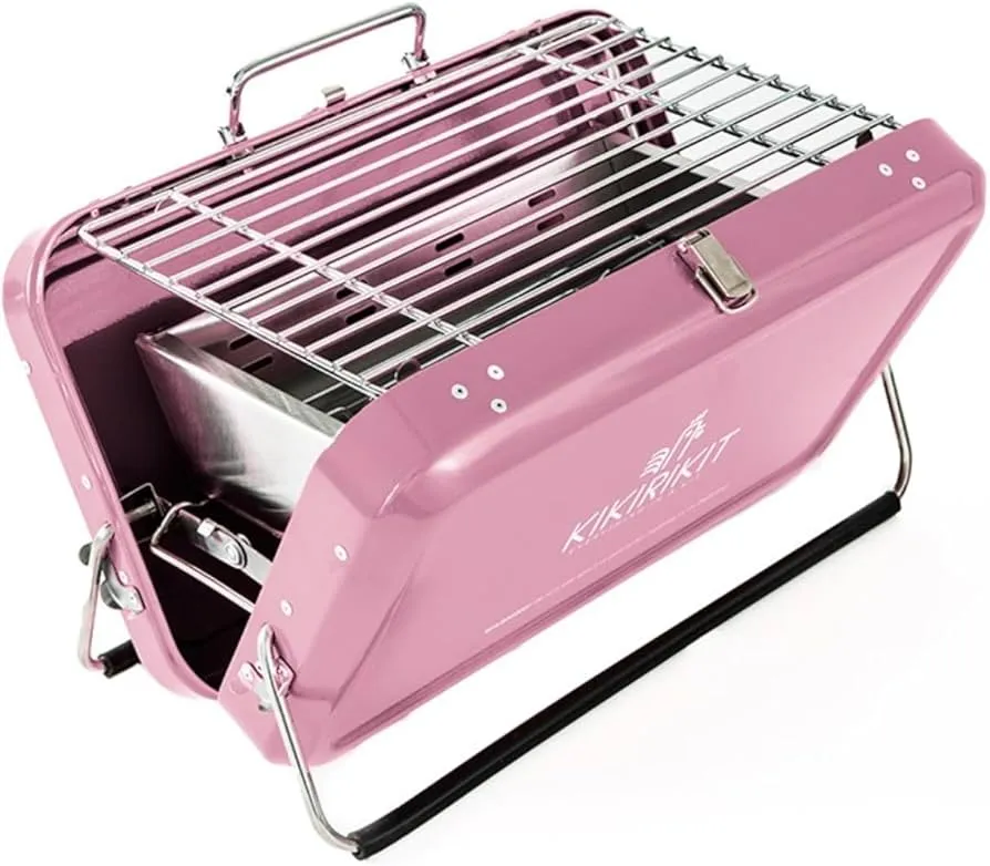 Kikirikit Foldable Portable Charcoal Barbecue Kit - Candy Pink (April 2025)