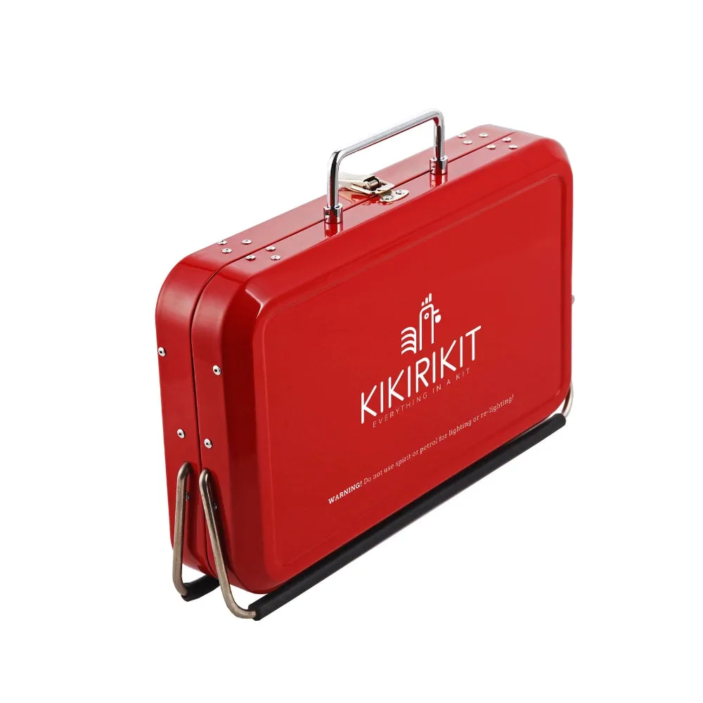 Kikirikit Foldable Portable Charcoal Barbecue Kit - Red