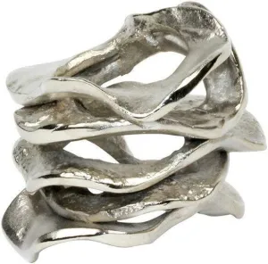 Kim Seybert Flux Napkin Ring In Silver, Set of 4