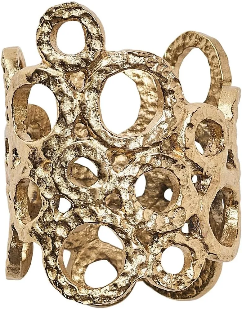 Kim Seybert Orbit Napkin Ring in Gold, Set of 4