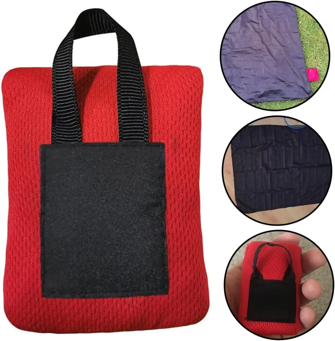 Kisangel 4pcs Pocket Picnic Mat Portable Camping Ground Mat Ultra-Compact Outdoor Beach Pad for Travel Hiking and Family Picnics