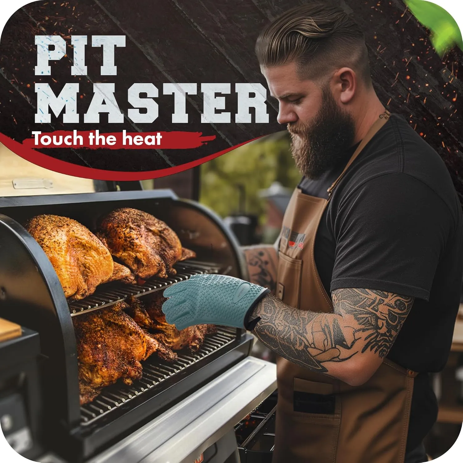 Kitchen perfection S Silicone Smoker Oven Gloves for Women -Extreme Heat Resistant BBQ Gloves -Handle Hot Food Right on Your Grill Fryer |Waterproof Oven Mitts for Cooking |Superior Set 3 Bonuses