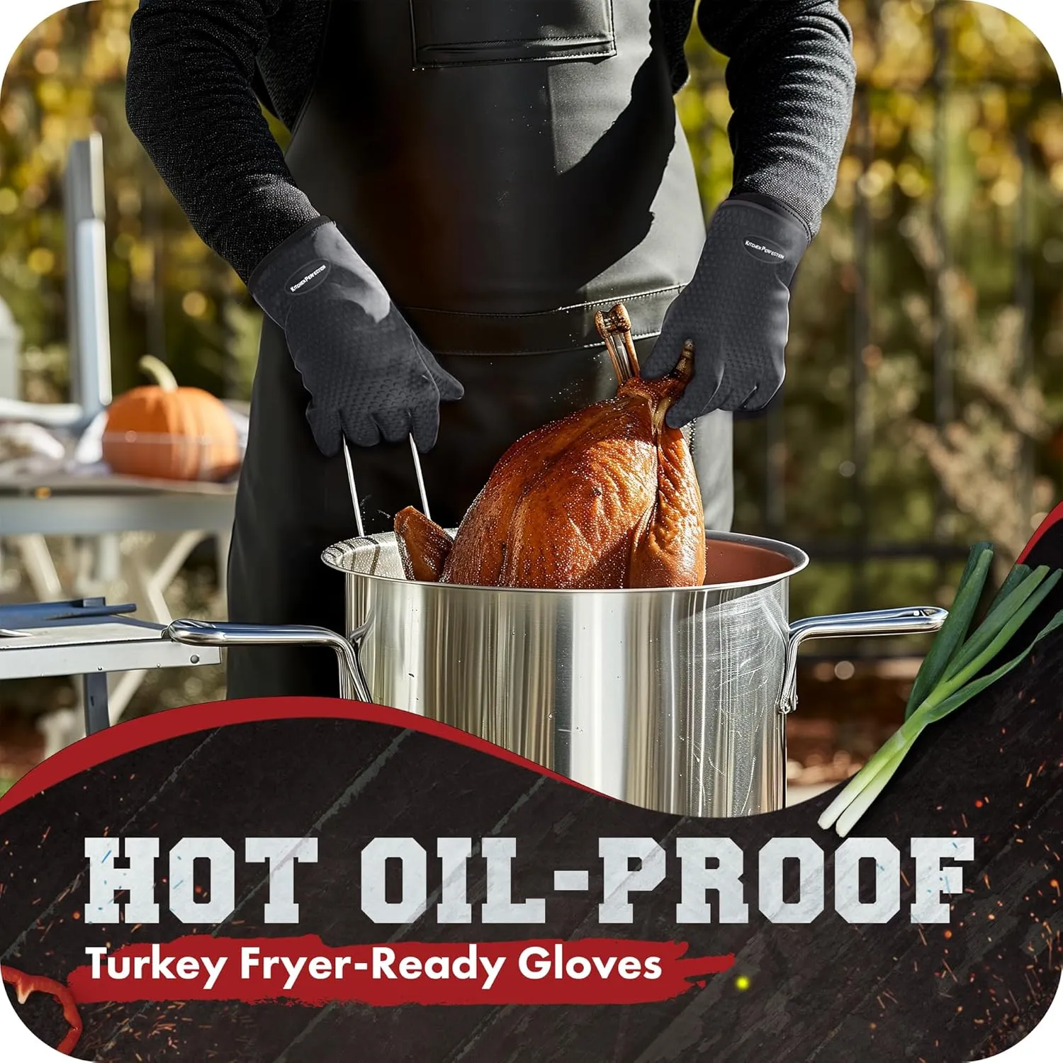 KITCHEN PERFECTION Silicone Smoker Oven Gloves-Extreme Heat Resistant BBQ Gloves-Handle Hot Food Right on Your Grill Fryer & Pit|Waterproof Grilling Cooking Baking Mitts|Superior Value Set  3 Bonuses