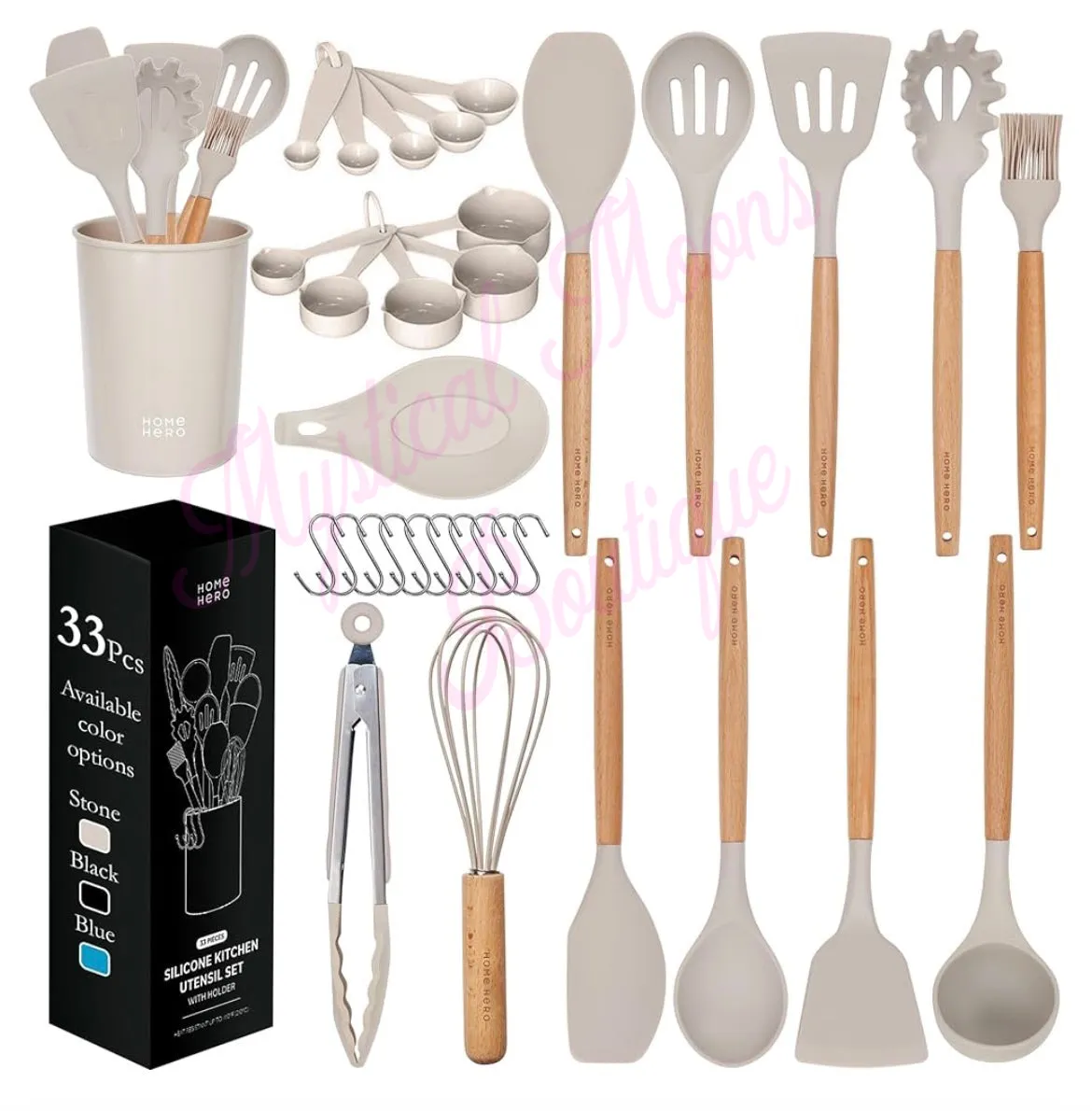 Kitchen Utensils Set - Non-Stick Heat Resistant Cooking Utensils Set