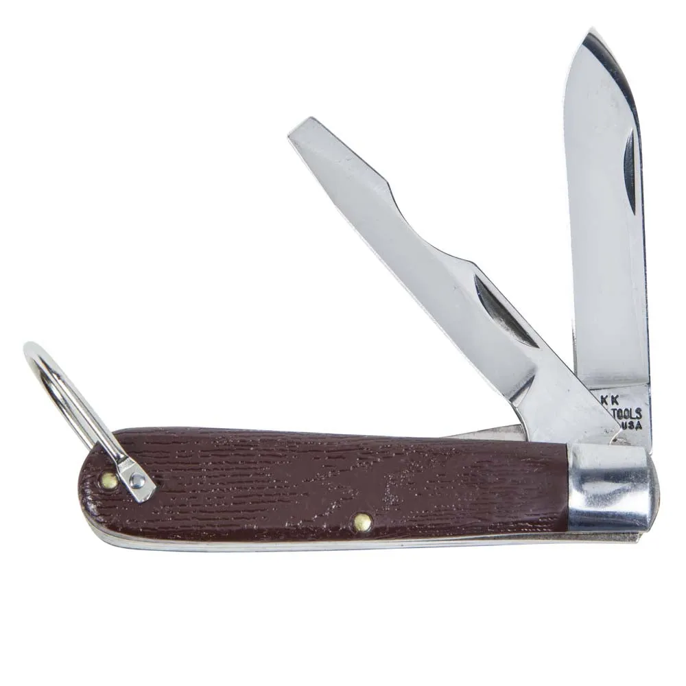 Klein 2 Blade Pocket Knife, Steel, 2-1/2-Inch Blade