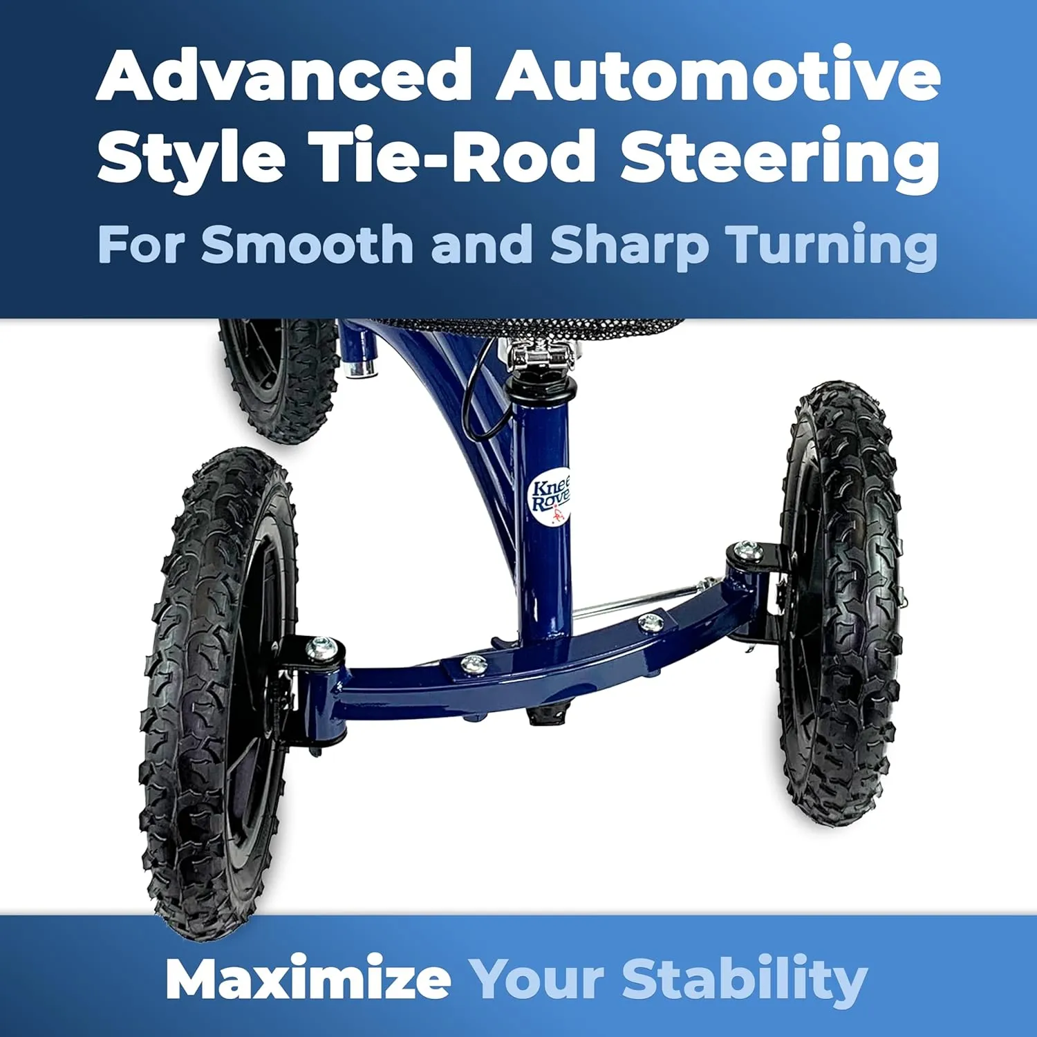 KneeRover Original Steerable All Terrain Knee Scooter for Adults for Foot Surgery Heavy Duty Knee Walker for Broken Ankle Foot Injuries - Leg Recovery Scooter Best Knee Crutch Alternative (Blue)