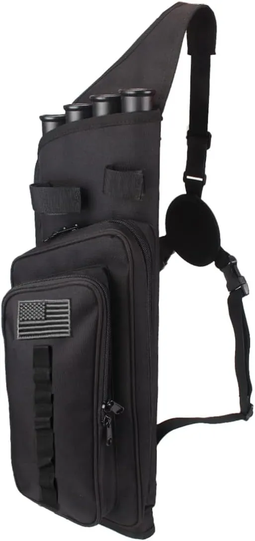 KRATARC Krayney Multi-function 4-Tubes Back Arrow Quiver Shoulder Hanged Target Shooting Archery Quiver for Arrows Takedown Bow