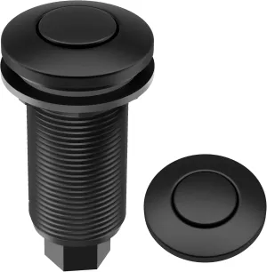 KRAUS Garbage Disposal Air Switch Kit in Matte Black with Push Button, AC Adapter, Power Cord, and Air Tube Included, KWDA-100MB