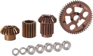 KYX Racing Aluminum Front Transmission Gear Set Upgrades Accessories for 1/10 RC Crawler Car Tamiya Hotshot II