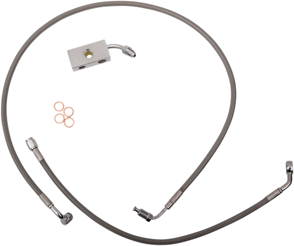 LA CHOPPERS Brake Lines - 12" - 14" Ape Hanger Handlebars - Stainless Steel LA-8152B13