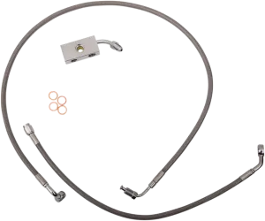 LA CHOPPERS Brake Lines - 12" - 14" Ape Hanger Handlebars - Stainless Steel LA-8152B13