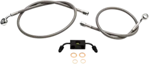 LA CHOPPERS Brake Lines - 12" - 14" Ape Hanger Handlebars - Stainless Steel LA-8211B13