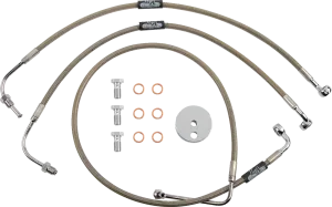 LA CHOPPERS Brake Lines - 15" - 17" Ape Hanger Handlebars - Stainless Steel LA-8230B16
