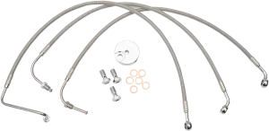 LA CHOPPERS Brake Lines - 18" - 20" Ape Hanger Handlebars - Stainless Steel LA-8005B19