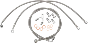 LA CHOPPERS Brake Lines - 18" - 20" Ape Hanger Handlebars - Stainless Steel LA-8122B19