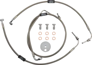LA CHOPPERS Brake Lines - 18" - 20" Ape Hanger Handlebars - Stainless Steel LA-8230B19