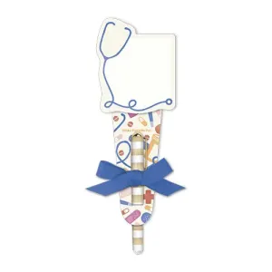 Lady Jayne Sticky Pad with Pen - Stethoscope