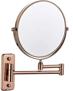 LADYG Bathroom Mirror Wall Mounted Makeup Mirror 8- inch Two- Sided 5X Magnification 360° Swivel Extending Folding Bathroom Shaving Cosmetic Make Up Mirror (Color : Black Bronze, Size : 1X/3X)