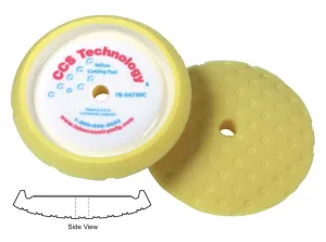 Lake Country Yellow Curved Edge Foam Cutting Pad CCS 7.5in