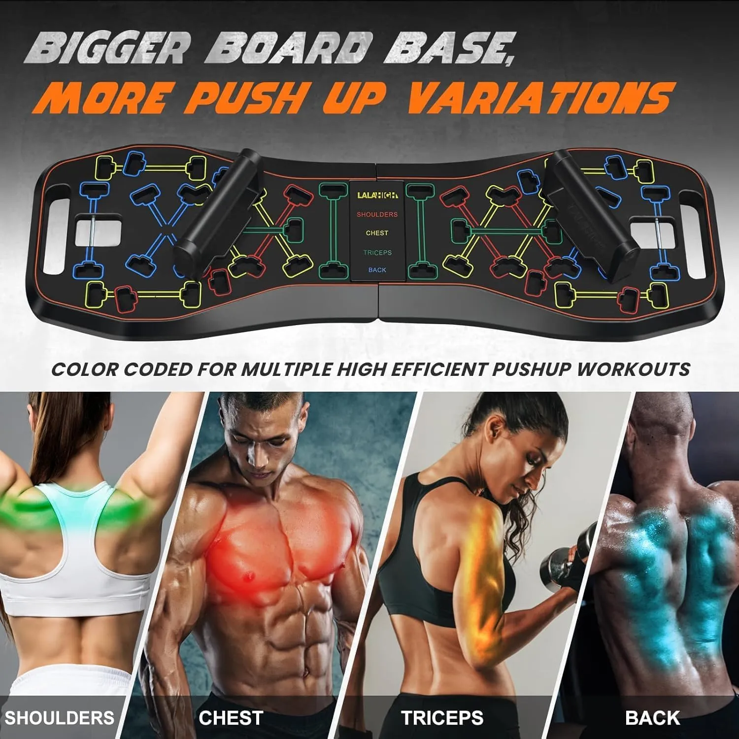 LALAHIGH 25-in-1 4rd Generation Push Up Board - Multi-Functional Foldable Gym System with Resistance Bands, Pilates Bar & Pulleys, Portable Workout Equipment for Men & Women, Chest/Back/Abs Training