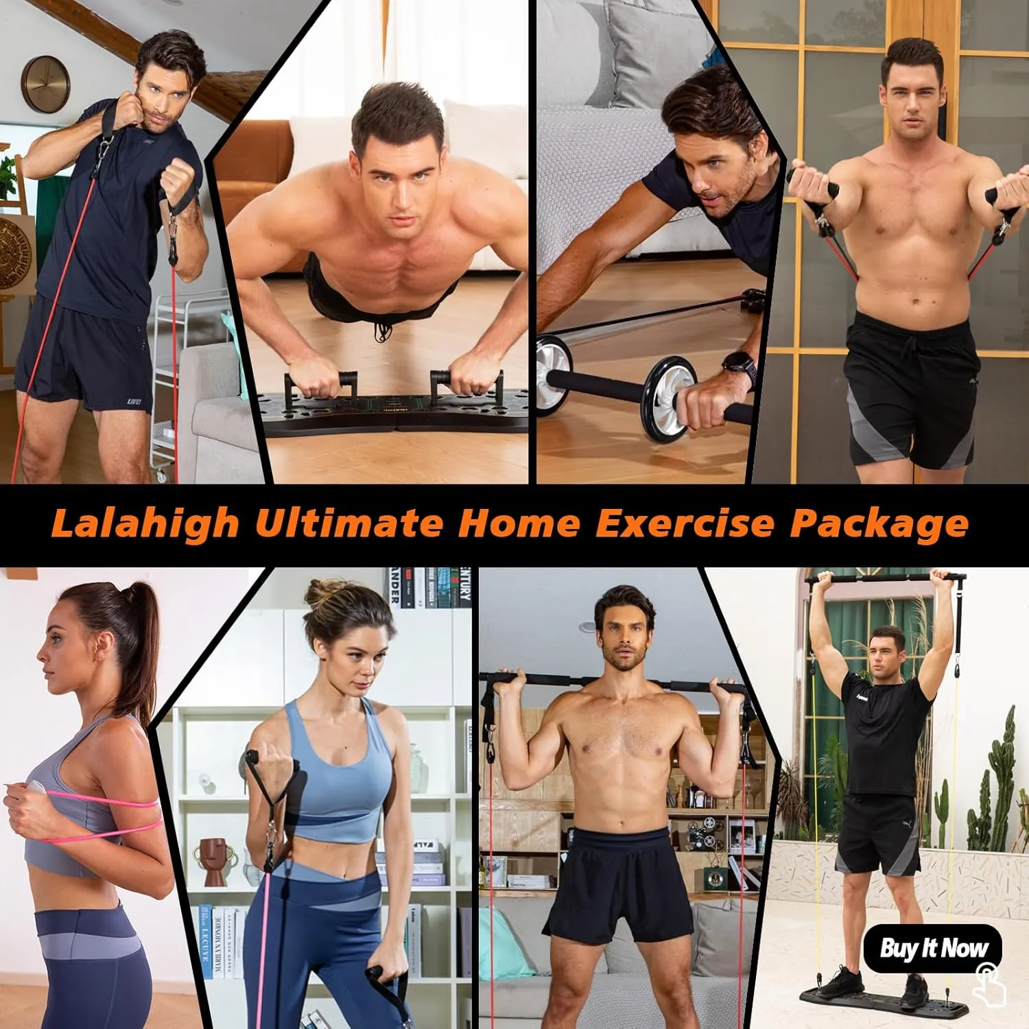 LALAHIGH 25-in-1 4rd Generation Push Up Board - Multi-Functional Foldable Gym System with Resistance Bands, Pilates Bar & Pulleys, Portable Workout Equipment for Men & Women, Chest/Back/Abs Training