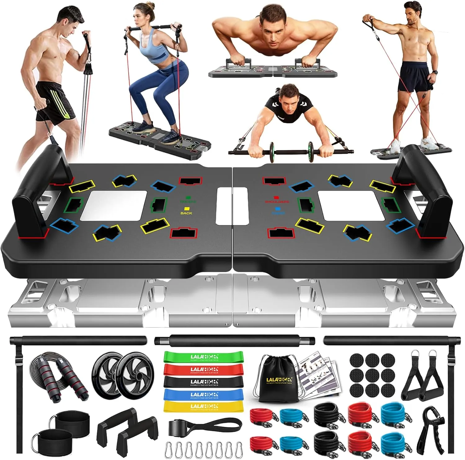 Lalahigh Premium Aluminum Alloy Push Up Board, Home Workout Equipment, Multifunctional Home Fitness,Ideal for Comprehensive Strength Training and Home Workouts