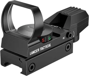 Lancer Tactical Multi Reticle Full Metal Red & Green Dot Open Tubeless Reflex Airsoft Scope Sight