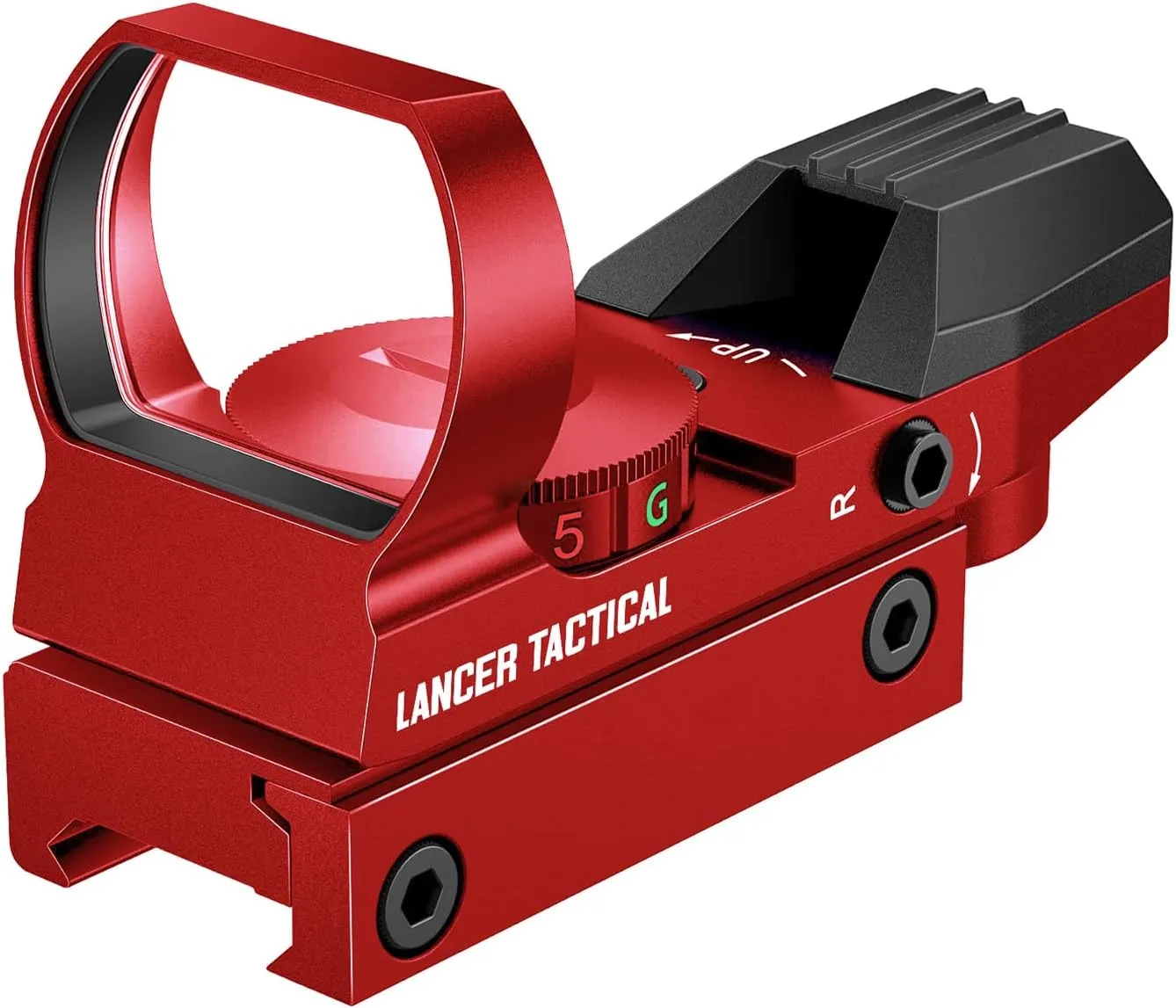 Lancer Tactical Multi Reticle Full Metal Red & Green Dot Open Tubeless Reflex Airsoft Scope Sight
