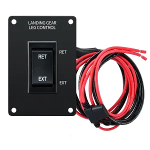 Landing Gear Replacement Switch, Briidea Landing Gear Switch with Black Iron Panel and Anti-Rust Prevention for 5th Wheel RVs and Trailers,Black