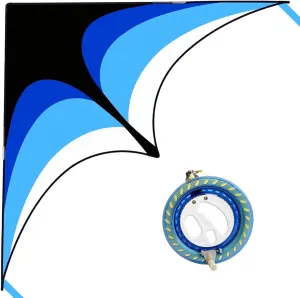 Large Delta Kite Easy to Fly with Kite Reel Set, Beach Kite & Kite Spool for Kids & Adults, Single Line Triangle Kite with 7.1 Inch Kite Wheel Kit