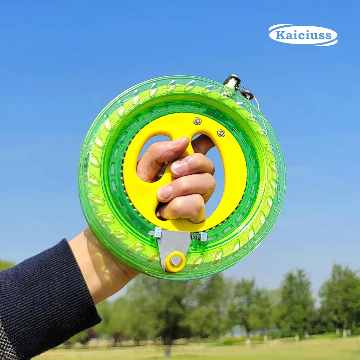 Large Delta Kite Easy to Fly with Kite Reel Set, Beach Kite & Kite Spool for Kids & Adults, Single Line Triangle Kite with 7.1 Inch Kite Wheel Kit