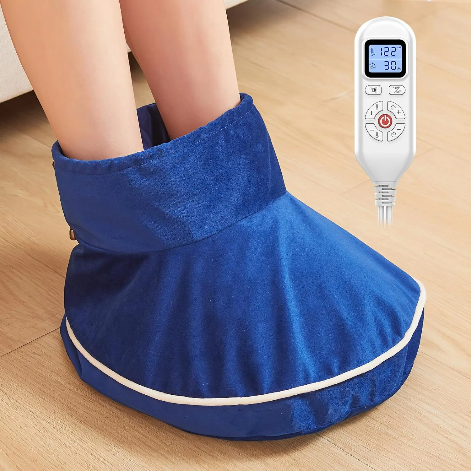 Large Foot Warmer for Feet, Electric Foot Heating Pad with Washable Cover, 86-158℉Adjustable Heat & Auto Shut-Off, Deep-Penetrating Heat for Neuropathy Pain Relief and Foot Pain